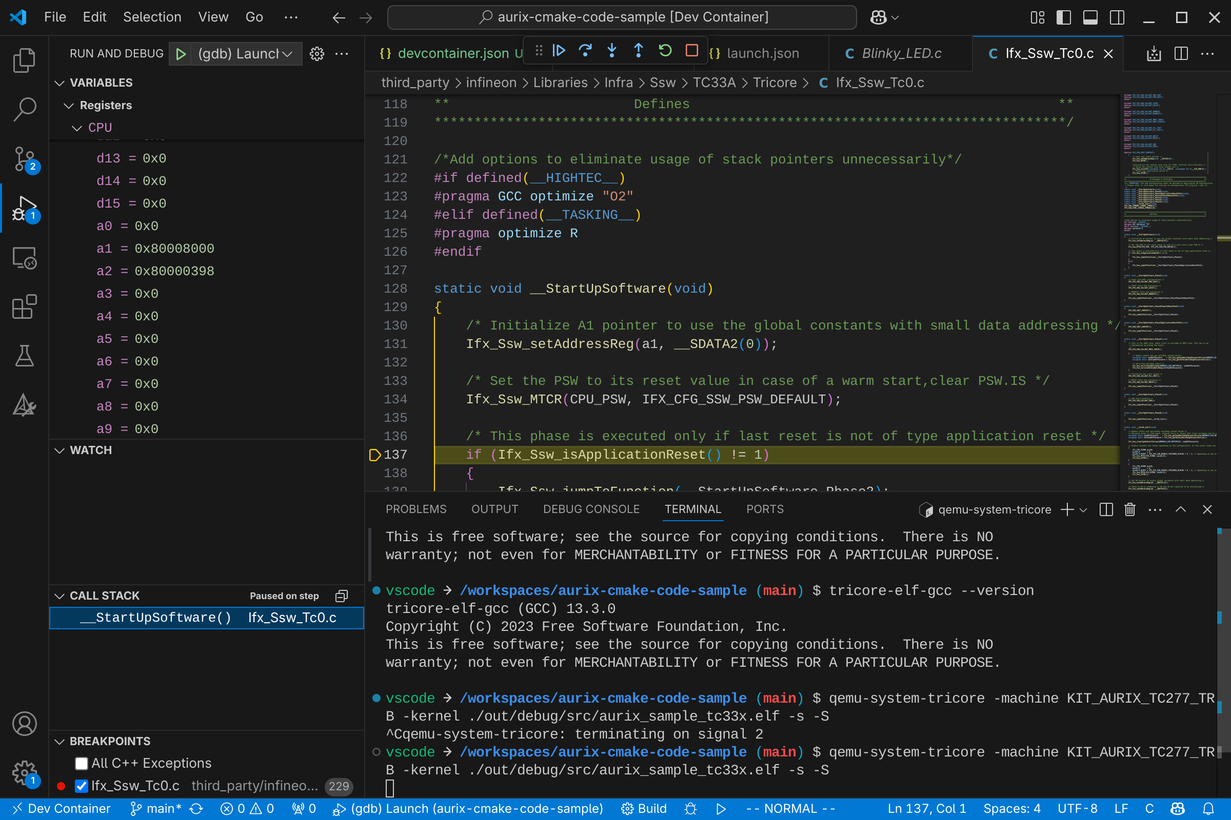 vscode debugging session